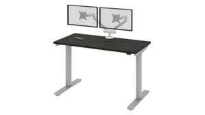 Standing Desks - Electronically Adjustable Bestar Office Furniture 48in W x 24in D Standing Desk with Dual Monitor Arm