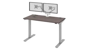 Standing Desks - Electronically Adjustable Bestar 48in W x 24in D Standing Desk with Dual Monitor Arm