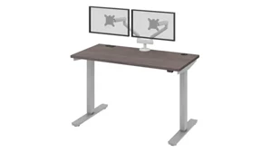 Standing Desks - Electronically Adjustable Bestar Office Furniture 48in W x 24in D Standing Desk with Dual Monitor Arm