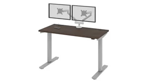 Standing Desks - Electronically Adjustable Bestar 48in W x 24in D Standing Desk with Dual Monitor Arm
