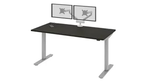 Standing Desks - Electronically Adjustable Bestar Office Furniture 60in W 30in D Standing Desk with Dual Monitor Arm