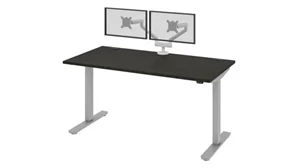 Standing Desks - Electronically Adjustable Bestar 60in W 30in D Standing Desk with Dual Monitor Arm