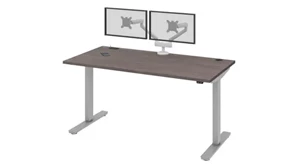 Standing Desks - Electronically Adjustable Bestar Office Furniture 60in W 30in D Standing Desk with Dual Monitor Arm