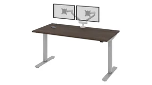 Standing Desks - Electronically Adjustable Bestar Office Furniture 60in W 30in D Standing Desk with Dual Monitor Arm