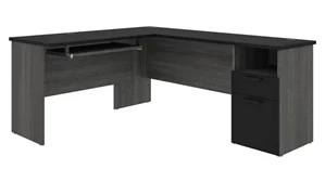 L Shaped Desks Bestar 72in W L-Shaped Desk