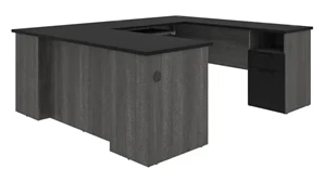 U Shaped Single Pedestal Desks Bestar 72in W U-Shaped Desk