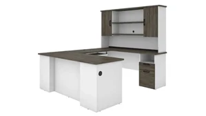 U Shaped Desks with Hutch Bestar U-Shaped Desk with Hutch