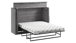 Murphy Beds - Full Bestar Office Furniture 69in W Full Cabinet Bed with Mattress