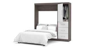Murphy Beds - Full Bestar Office Furniture 84in W Full Murphy Wall Bed and Storage Unit with Drawers