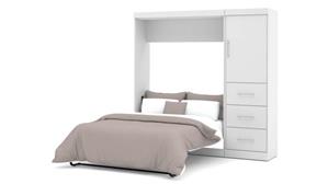 Murphy Beds - Full Bestar Office Furniture 84in W Full Murphy Wall Bed and Storage Unit with Drawers