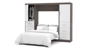 Murphy Beds - Full Bestar Office Furniture 109in W  Full Murphy Wall Bed and 2 Storage Units with Drawers