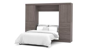 Murphy Beds - Full Bestar Office Furniture 109in W  Full Murphy Wall Bed and 2 Storage Units with Drawers