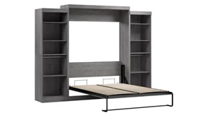 Murphy Beds - Queen Bestar Office Furniture 115in W Queen Murphy Bed with 2 Closet Organizers