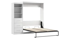 Murphy Beds - Queen Bestar Office Furniture 90in W Queen Murphy Bed and Closet Organizer with Drawers