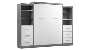 Murphy Beds - Queen Bestar Office Furniture 115in W Queen Murphy Bed and 2 Closet Organizers with Drawers