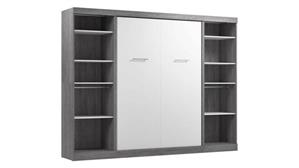 Murphy Beds - Full Bestar Office Furniture 109in W Full Murphy Bed and 2 Closet Organizers