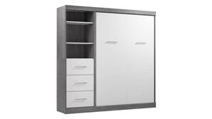 Murphy Beds - Full Bestar Office Furniture 84in W Full Murphy Bed and Closet Organizer with Drawers