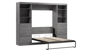 Murphy Beds - Full Bestar Office Furniture 109in W Full Murphy Bed and 2 Closet Organizers with Drawers
