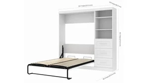 Murphy Beds - Full Bestar Office Furniture 84in W Full Murphy Bed and Storage Unit with Drawers