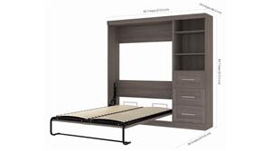 Murphy Beds - Full Bestar Office Furniture 84in W Full Murphy Bed and Storage Unit with Drawers
