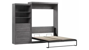 Murphy Beds - Queen Bestar Office Furniture 101in W Queen Murphy Wall Bed and Storage Unit with Drawers