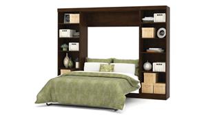 Murphy Beds - Full Bestar Office Furniture 109in W Full Murphy Wall Bed with 2 Storage Units