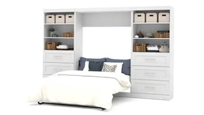 Murphy Beds - Full Bestar Office Furniture 131in W Full Murphy Wall Bed and 2 Storage Units with Drawers