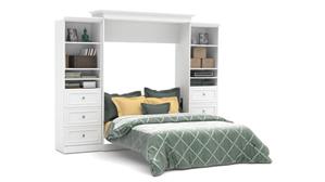 Murphy Beds - Queen Bestar Office Furniture 115in W Queen Murphy Bed and 2 Closet Organizers with Drawers