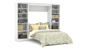 Murphy Beds - Full Bestar Office Furniture 109in W Full Murphy Bed and 2 Closet Organizers