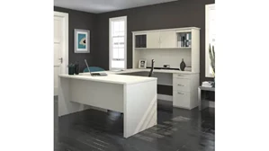 U Shaped Desks with Hutch Bestar U-Shaped Desk