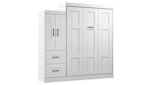 Murphy Beds - Queen Bestar Office Furniture Queen Murphy Bed with Wardrobe (90in W)