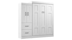 Murphy Beds - Full Bestar Office Furniture Full Murphy Bed with Wardrobe (85in W)