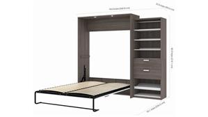 Murphy Beds - Queen Bestar Office Furniture 95in W Queen Murphy Bed with Closet Organizer