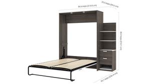 Murphy Beds - Queen Bestar Office Furniture 85in W Queen Murphy Bed with Nightstand and Floating Shelves