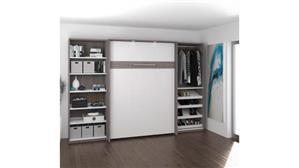 Murphy Beds - Full Bestar Office Furniture 119in W Full Murphy Bed with 2 Closet Organizers