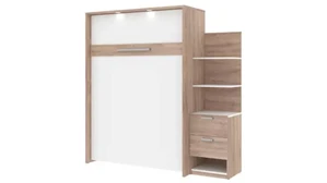Murphy Beds - Full Bestar Office Furniture 79in W Full Murphy Bed with Nightstand and Floating Shelves