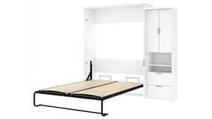 Murphy Beds - Queen Bestar Office Furniture 90in W Queen Murphy Bed with Storage Cabinet