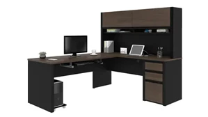L Shaped Desks with Hutch Bestar Desk with Hutch and Return 93859