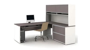 L Shaped Desks with Hutch Bestar Desk with Hutch and Return