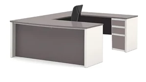 U Shaped Single Pedestal Desks Bestar U Shaped Desk with Pedestal