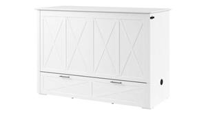 Murphy Beds - Full Bestar Office Furniture 59in W Full Murphy Cabinet Bed with Pullout Drawer and Mattress
