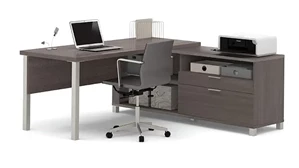 L Shaped Single Pedestal Desks Bestar 72in x 72in L Shaped Desk