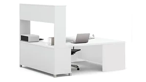 U Shaped Desks with Hutch Bestar Panel Leg U Desk with Hutch
