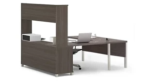 U Shaped Desks with Hutch Bestar Metal Leg U Desk with Hutch