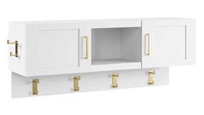 Coat Racks Bush Furniture 48in W Wall Mounted Coat Rack with Doors