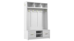 Coat Racks & Hall Trees Bush Furniture Entryway Storage Set with 48in W Hall Tree and Shoe Bench with Doors
