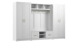 Coat Racks & Hall Trees Bush Furniture Full Entryway Storage Set with Hall Tree, Shoe Bench with Doors and Cabinets