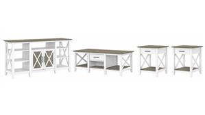 TV Stands Bush Furniture TV Stand with Coffee Table and Set of 2 End Tables