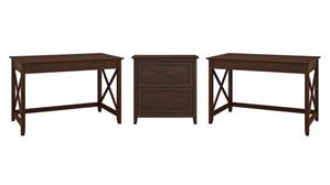 Computer Desks Bush Furniture 2 Person Desk Set with Lateral File Cabinet