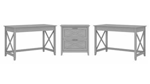 Computer Desks Bush Furniture 2 Person Desk Set with Lateral File Cabinet
